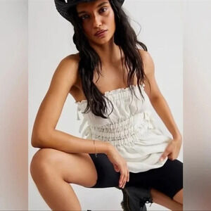 Jen's Pirate Booty Free People x Fleetwood Gauzy Tunic xs ivory nwot